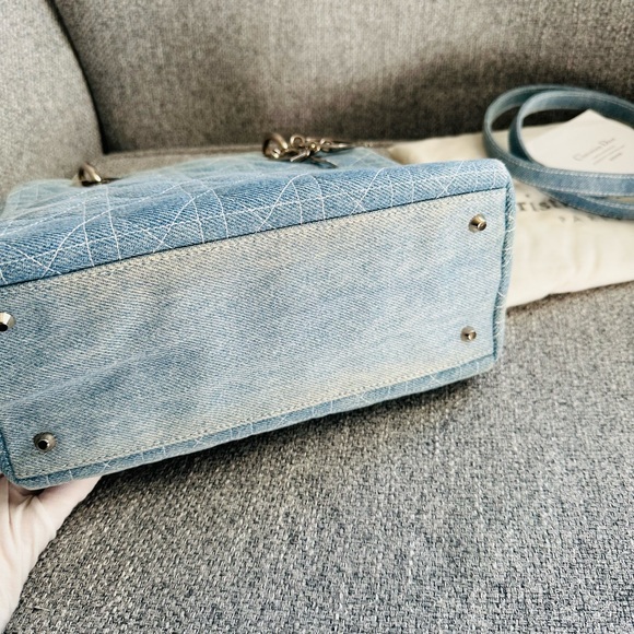 SOLD Christian Dior Lady Dior Cannage Denim Purse - Picture 6 of 15